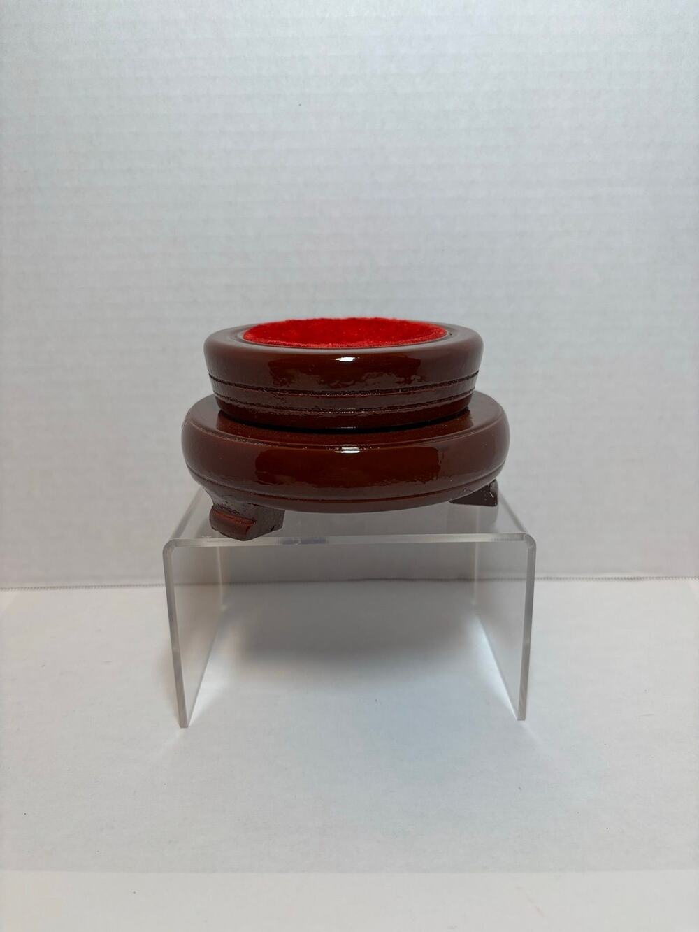 Vintage Wood Display Stand Base Holder For Crystal Ball Sphere Globe Stone Décor